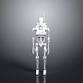 White Humanoid Robot With Mechanical Joints Antenna And Sensor Features