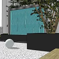 Garden Landscape Design With Lush Trees Outdoor Seating And Paved Ground