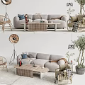 Light Luxury Sofa Coffee Table Combination 3d model