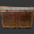 Vintage Brown And White Storage Chest With Wooden Panels And Lidded Design