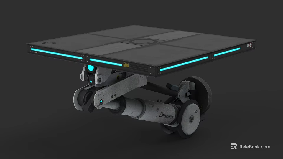 Advanced Smart Electronic Mobile Platform With LED Light Strips And Mechanical Wheel Structure 3d model 