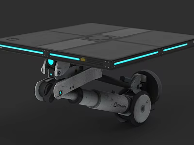 Advanced Smart Electronic Mobile Platform With LED Light Strips And Mechanical Wheel Structure 3d model