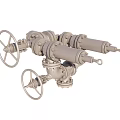 Industrial Metal Valves With Pipeline Connections And Control Handles