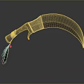 Traditional Scimitar Weapon With Curved Blade And Decorative Metal Handle Design
