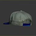 Gray Baseball Cap With Purple Logo Blue Brim And Red White Label