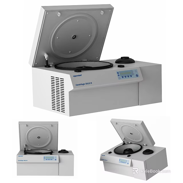 Laboratory Centrifuge Machine With Open Lid Digital Control Panel And Multiple Views 3d model