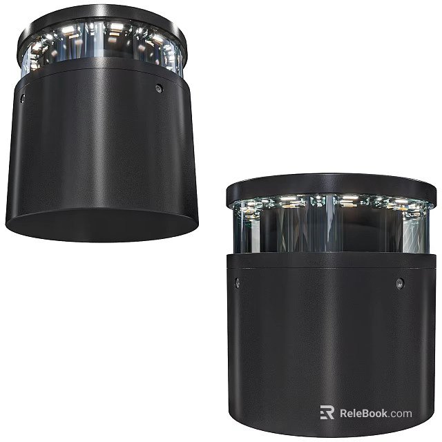 Modern Black Table Lamp with Metallic Base and Transparent Top Lighting Design 3d model 