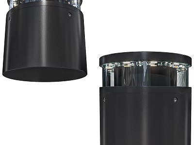 Modern Black Table Lamp with Metallic Base and Transparent Top Lighting Design 3d model