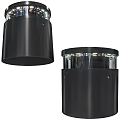 Modern Black Table Lamp with Metallic Base and Transparent Top Lighting Design