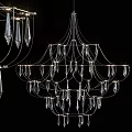 Luxurious Crystal Chandelier With Metal Frame And Hanging Pendants For Modern Spaces