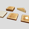 Variety of Toasted and Untoasted Bread Slices with Butter and Textures