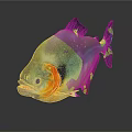 Colorful Metallic Fish With Orange And Black Accents In 3D Render