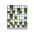 Vertical Garden Decor With Black Grid Frame And Green Hanging Plants 3d model