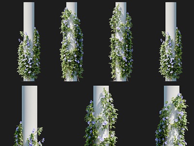 Clematis vine climbing wall shrub morning glory wall green plant wall climbing vine green plant wall green plant wall iron peony lotus gold silver 3d model