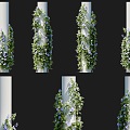 Clematis vine climbing wall shrub morning glory wall green plant wall climbing vine green plant wall green plant wall iron peony lotus gold silver 3d model