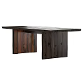 Modern Solid Wood Dining Table With Distinctive Leg Structure And Natural Wood Grain Design 3d model