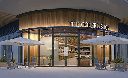 Modern coffee shop 3d model