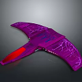 Futuristic Purple Winged Spacecraft With Glowing Patterns For Cosmic Exploration