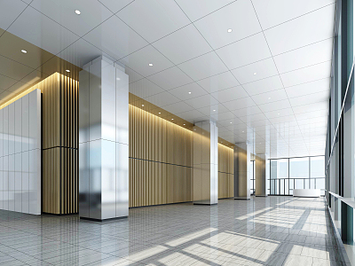 Modern Hall Office Lobby Reception Rest Waiting 3d model