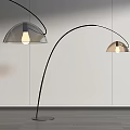Modern Arc Floor Lamp With Transparent Shade And Round Base For Living Room