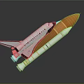 Space and Aerospace Shuttle Design Featuring Orange External Tank White Solid Rocket Boosters And Orbiter 3d model