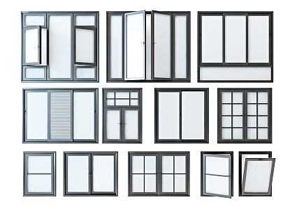 Modern Windows Aluminum Windows Doors and Windows 3d model