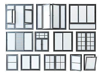 Modern Windows Aluminum Windows Doors and Windows 3d model