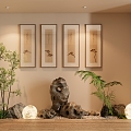 New Chinese-style interior landscape local landscape decorative painting 3d model