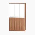 Modern Minimalist Wardrobe With Wooden Panels And White Storage Doors