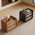 Modern Minimalist Two Drawers Bedside Nightstand For Cozy Bedroom Storage And Warm Home Decor