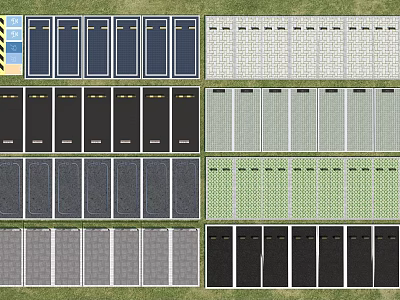 Parking Lot Surface Design with Various Colored and Textured Ground Materials 3d model