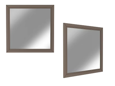 Square Brown Framed Mirrors For Home Wall Decor Contemporary Design 3d model