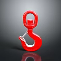 Industrial Red Lifting Hook Equipment With Heavy Duty Shackle Design