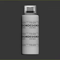 White Cosmetic Bottle With Black Press Pump And YOUR DESIGNER HERE Text