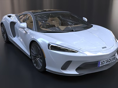 Sleek White Sports Car Design With Black Roof And Streamlined Body Structure 3d model