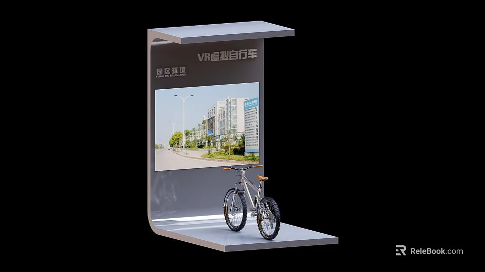 Modern Bicycle With VR Experience And Smart Connectivity On Display Stand 3d model 