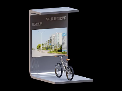 Modern Bicycle With VR Experience And Smart Connectivity On Display Stand 3d model