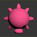 Cute Pink Octopus Toy With Black Eyes Open Mouth And Eight Legs