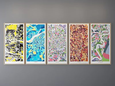 Modern Abstract Painting Abstract Hanging Painting Decorative Painting 3d model