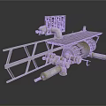 Industrial Mechanical Equipment With Metal Frame Pipes Platform And Ladder