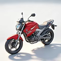 Red Modern Motorcycle With Sleek Body Design And Black Seat Alloy Wheels