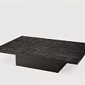 Elegant Modern Coffee Table With Intricate Interwoven Pattern On Dark Surface And Sturdy Square Base 3d model