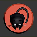 Adorable Black Cat Sitting On Red Base Wearing Red Bow Tie