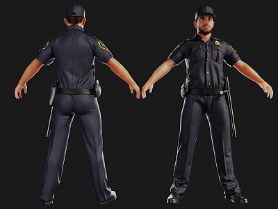 Police European and American soldiers American police officers American patrol officers foreign police officers foreign patrol officers 3d model