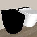 Modern Smart Wall Mounted Black And White Toilets In Bathroom Interior