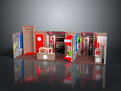 Detailed Space Station Interior Module Design With Control Panels And Equipment Racks 3d model