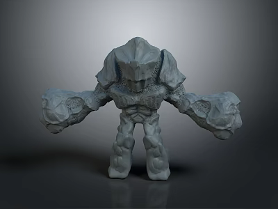 Rock Giant Creature Character Design With Muscular Stone Body And Large Limbs 3d model