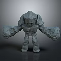 Rock Giant Creature Character Design With Muscular Stone Body And Large Limbs