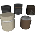 Stool Sofa Stool Low Stool Shoe Changing Stool 3d model