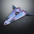 Innovative Cosmic Spacecraft Featuring Purple Blue Exterior And Sharp Nose Cone Design